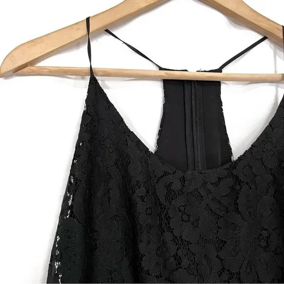 Joie Nanon B Black Lace Dress Fit and Flare Mini Dress S - Picture 5 of 9